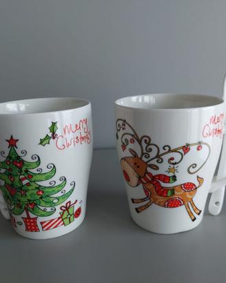 Tazze mug in porcellana Merry Christmas Natale