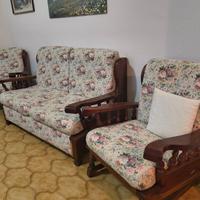Divano e due poltrone in stile rustico/country