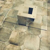 Tavolo da fumo anni '70 LAMPERTI - acciaio e crist