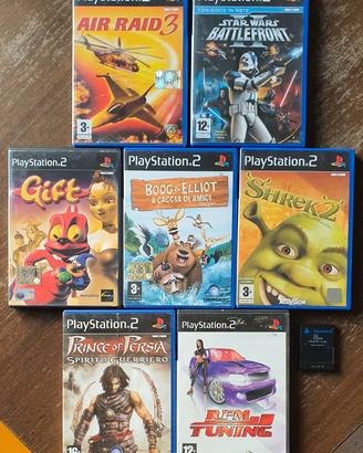7 giochi PS2 + memory card 8 mb