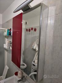 mobile bagno rosso lucido  con alogena 