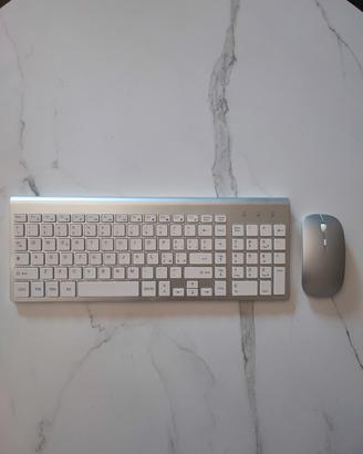 Set Tastiera e mouse wireless argento layout ita