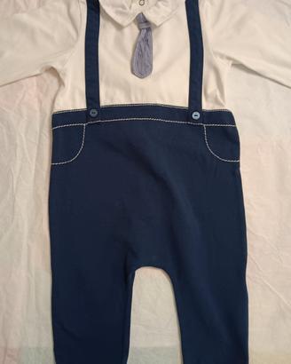 tutina cotone con cravattina 6 mesi NUOVA