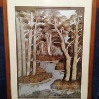 Quadro La palude. Tecnica mista su carta