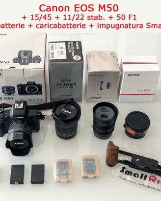 Canon M50 + 3 ottiche + access.