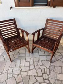 Salottino in legno 2 sedie ed 1 tavolino