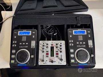 Impianto DJ - 2 Lettori DC Gemini CDJ-02+1 Mixer