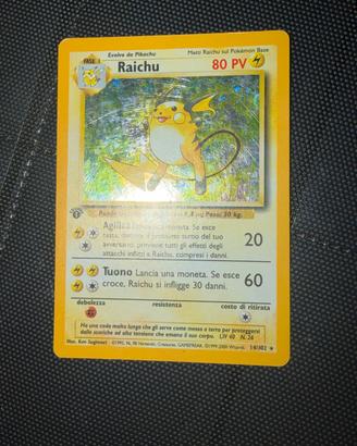 Pokemon Raichu set base 1 edizione holo ita