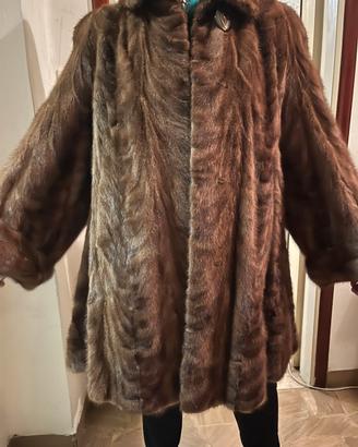 Cappotto vintage in vero visone naturale