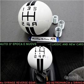 POMELLO Universale Leva Cambio BIANCO Auto 5 Marce