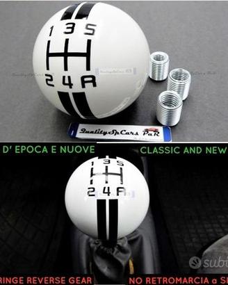 POMELLO Universale Leva Cambio BIANCO Auto 5 Marce