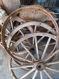 ruote per carro in legno
