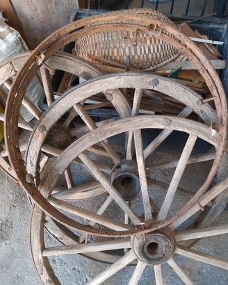 ruote per carro in legno
