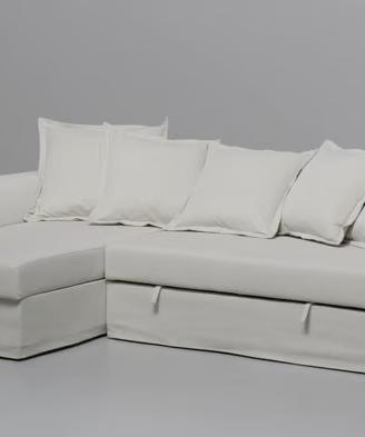 Divano letto angolare bianco