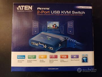 Switch USB VGA/Audio cablato 2-porte