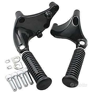 Kit Pedane Passeggero Cromate Airflow Per Harley-Davidson Dyna (2006+) / Softail (2000+) / Touring (1986+) - Riposapiedi A Ala Di Gufo - 3
