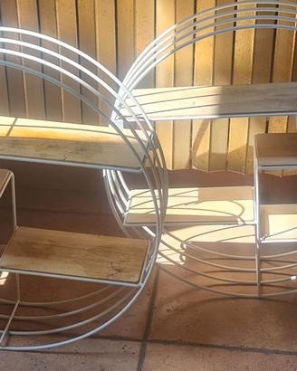 Portaoggetti pensili bianco e legno