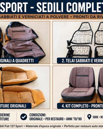 SEDILI COMPLETI ORIGINALI FIAT 127 SPORT 