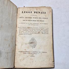 Libro Antico 1835 Leggi Penali Procedura del Regno