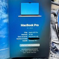 MACBOOK PRO M2 16 MB 1 TB SSD