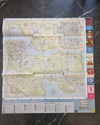 Mappa cartacea ufficiale GTA: San Andreas Ps2