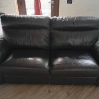 Divano in pelle nero Poltrone e Sofa'