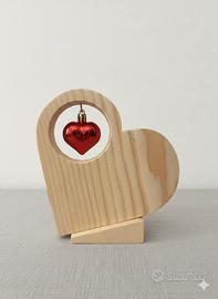 Cuore in legno artigianale fatto a mano