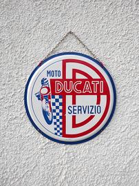 Insegna tabella bottone smaltato Moto Ducati 