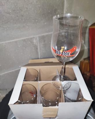 6 bicchieri a calice per Birra Red Erik