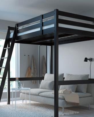 letto matrimoniale ikea a soppalco nero