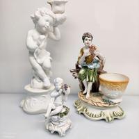 3 Sculture Statuette Ceramica Bassano Firmate