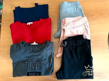 Set 3 Maglie + 3 Pantaloni Tuta bambina 10 anni