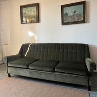 Divano letto in velluto verde