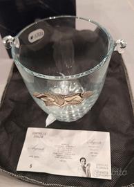 Secchiello per il ghiaccio in cristallo e argento