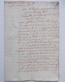 Documento giudiziario manoscritto – anno 1582