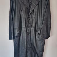 Impermeabile uomo Trench 100% pelle nero