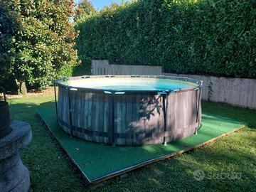 piscina 366 x 100 bestway effetto legno scuro