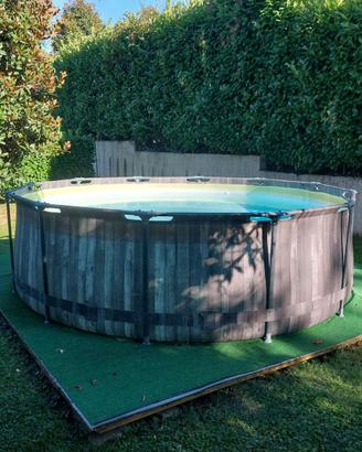 piscina 366 x 100 bestway effetto legno scuro