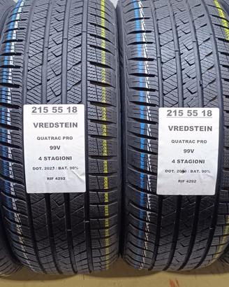 4 GOMME 215 55 18 VREDSTEIN 4 STAGIONI RIF4292