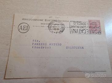 Cartolina 1929 AEI Milano - Locomotore Trifase FS