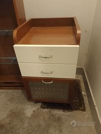 Mobili da bagno con ruote+specchio contenitore