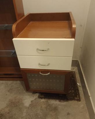 Mobili da bagno con ruote+specchio contenitore