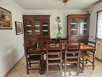 Sala da pranzo soggiorno legno massello completa
