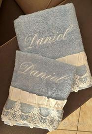 coppia asciugamani da bagno personalizzati