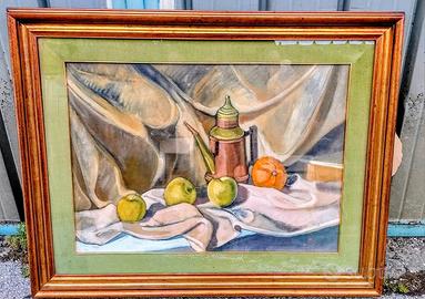 Quadro natura morta dipinto a mano su tela a olio.