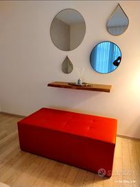 Pouf rosso 120x60 h40 in ecopelle COME NUOVO!!