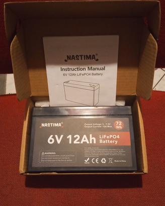 Batteria LifePO4 NASTIMA 6V 12ah 72Wh
