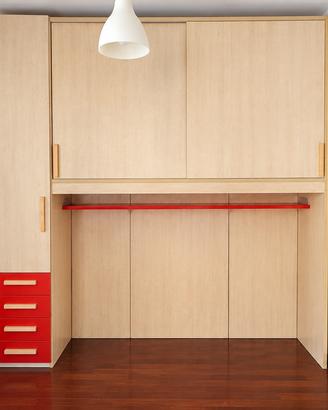 mobile legno ponte cameretta ideale marrone rosso