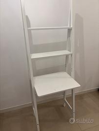 Scaffale a scala con scrivania salva spazio Bianca
