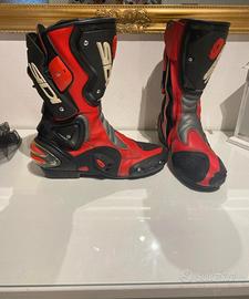 Stivali moto sidi vertigo rosso nero,come nuovi